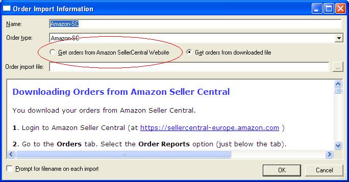 How to setup Amazon SellerCentral to use with One Stop Order Processing