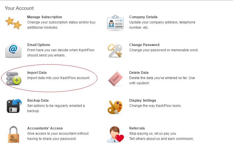 Importing orders into Kashflow