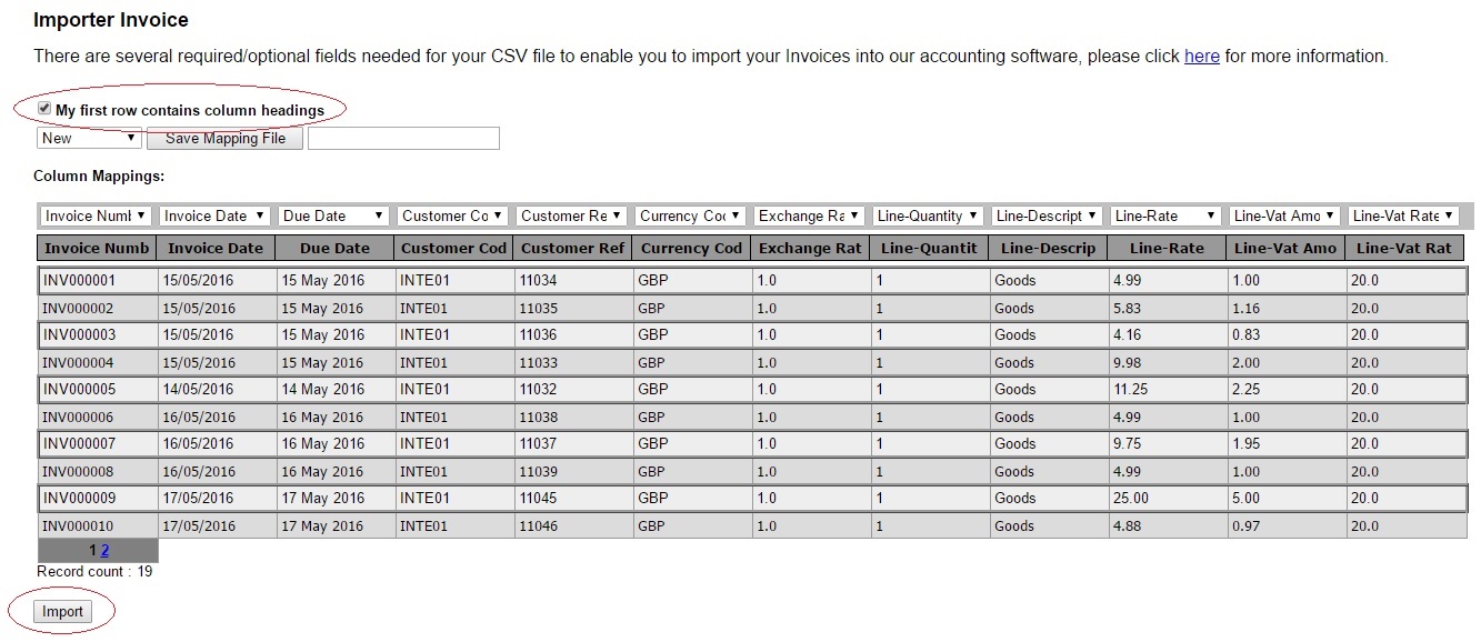 Importing One Stop Order Processing Orders into Kashflow